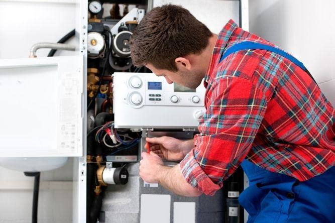 annual service and check up on the boiler unit